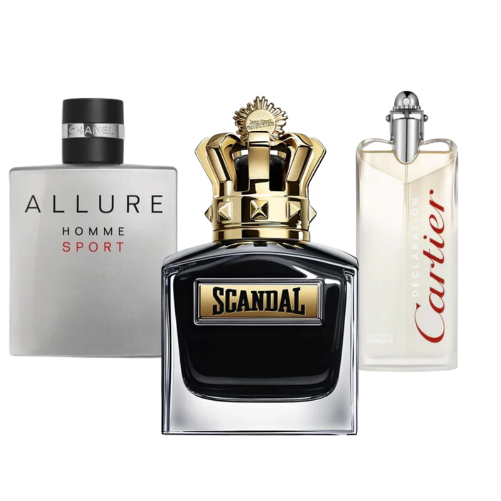 3 Parfums Allure Homme Sport, Jean Paul Gaultier Scandal, Cartier Declaration (Eau de Parfum)